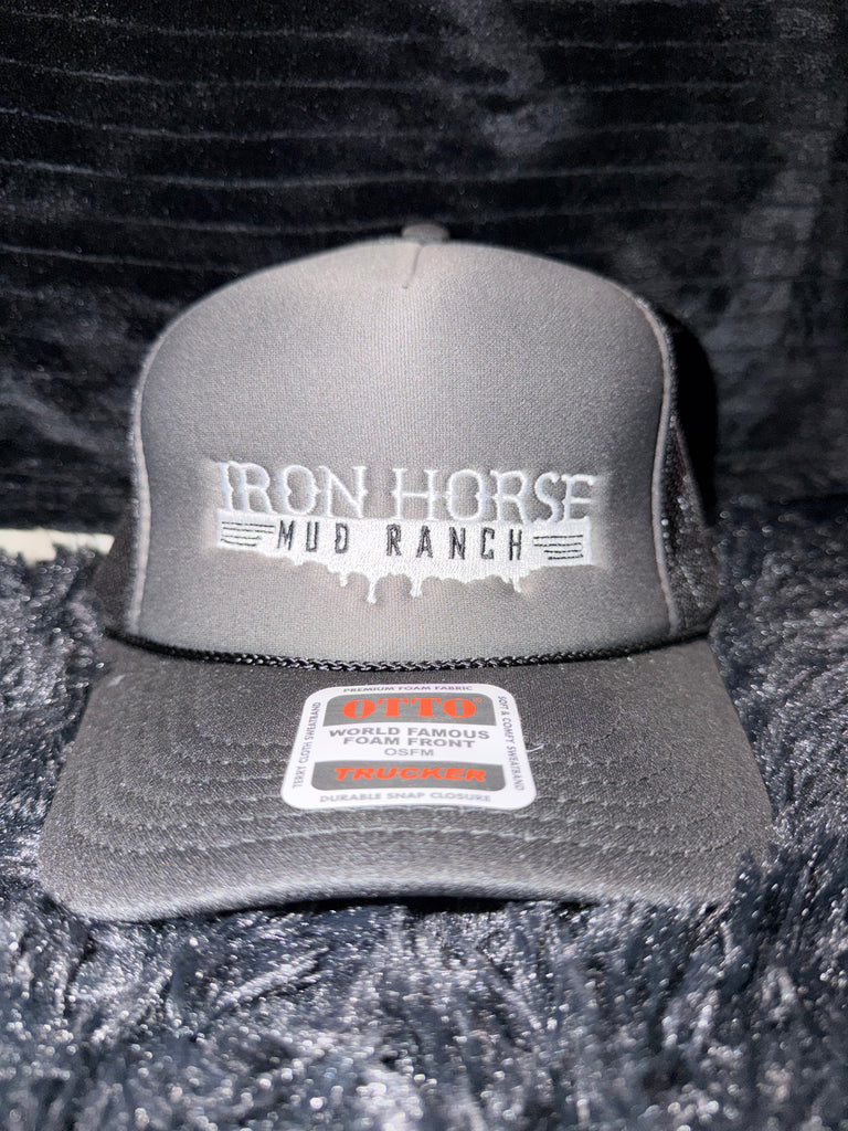 Black & Charcoal Foam Trucker Hat