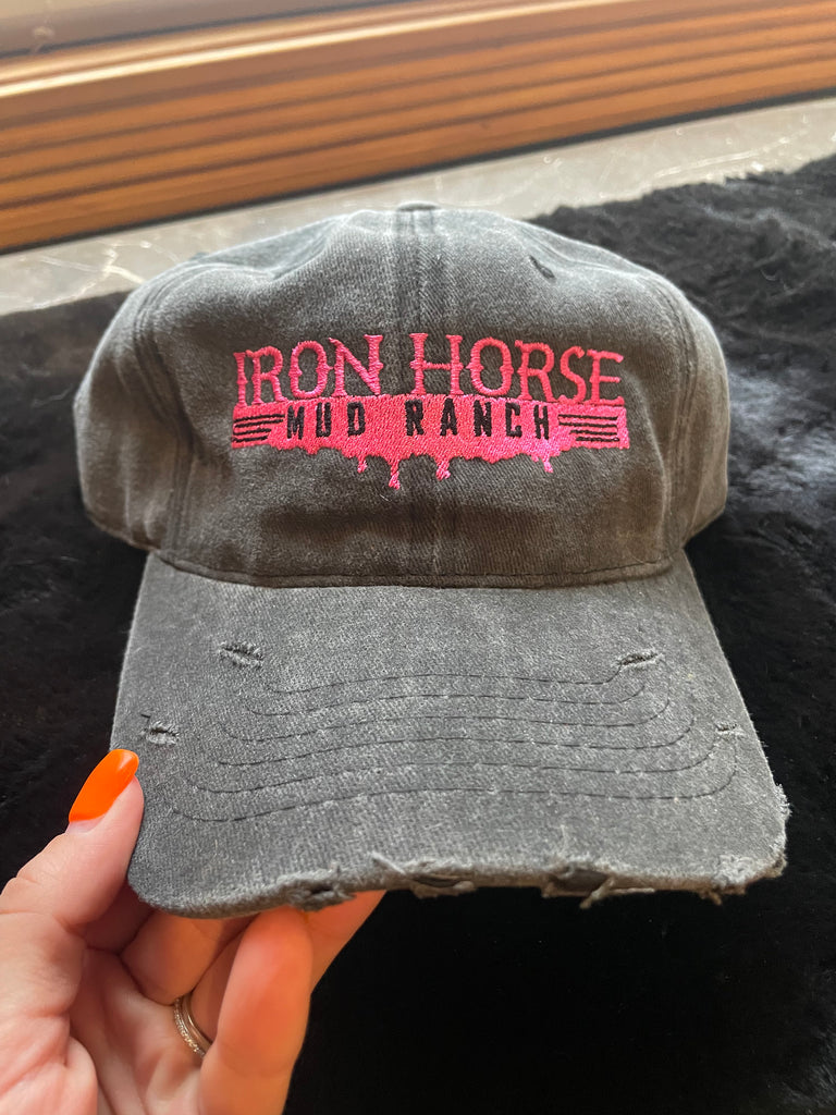 Grey Distressed Dad Hat