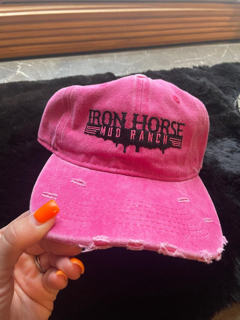 Hot Pink distressed Dad Hat